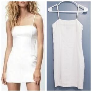 The Range White Mini Dress Squared Neckline
